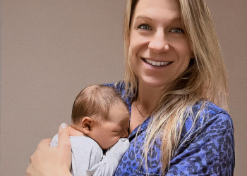 Romy Mayer and baby Cali. Image: PremiAir Racing Instagram